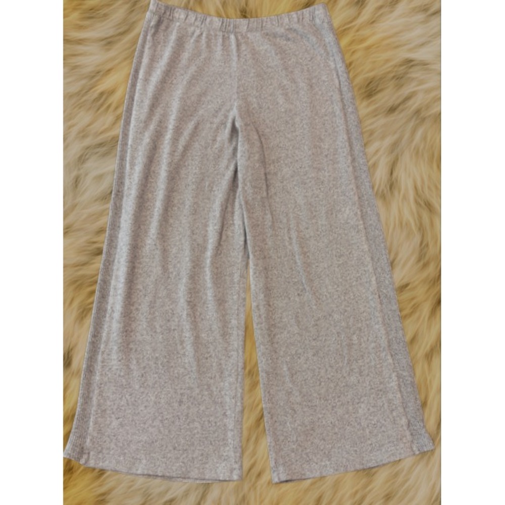 Banana Republic Baby Terry Wide-Leg Lounge Pants Gray Petite Large 27.5" Inseam